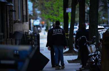 Police at crime scene in Queens